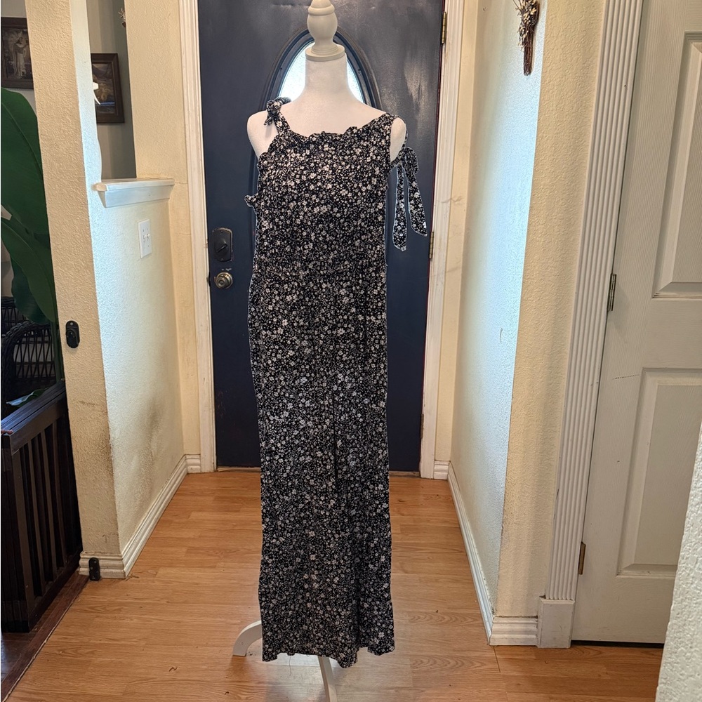 Floral Black & White romper